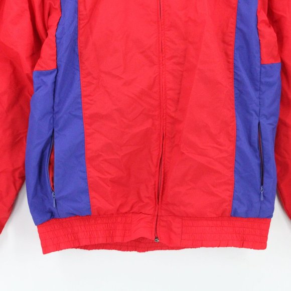 Vintage Moving Comfort Windbreaker Jacket Womens Red & Blue Full Zip Size Large - Picture 3 of 8